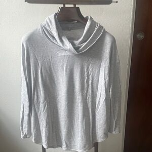 Lou & Grey Light Gray Cowl Neck Sweater